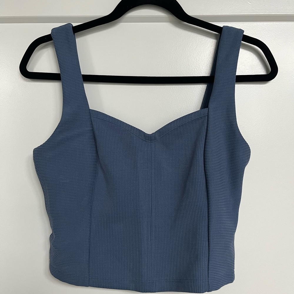 lululemon athletica Blue Ribbed Crop Top